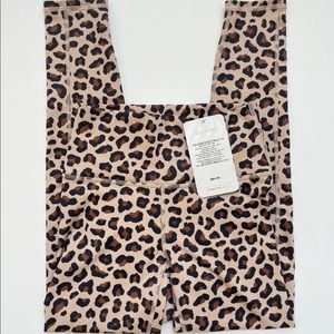 NWT Fabletics By Powerhold Leopard Print High Waist 7/8 Leggings Sz XXS